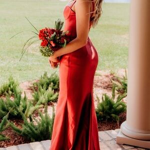 Sherri Hill Striking Scarlet Backless Dress